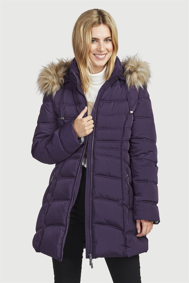 Varmfodrad parkas med avtagbar huva