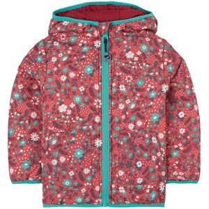 Frugi Toasty Reversible Vadderad Jacka Pink Mountain Flora 1-2 years
