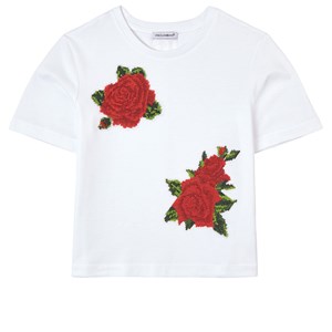 Dolce & Gabbana Broderad T-Shirt Vit 10 år