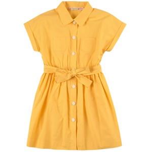 Bonpoint Yellow Giselle Dress with Waist Belt 4 år