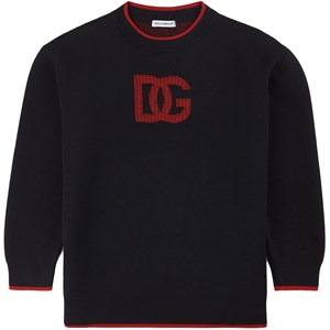Dolce & Gabbana DG Logo Stickad Tröja Svart 6 år