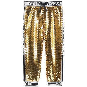 Dolce & Gabbana Paljett Branded Mjukisbyxor Guld 8 years