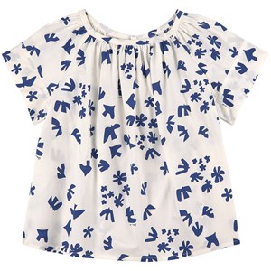 Bonpoint White & Blue Print Augustina Blouse 6 år