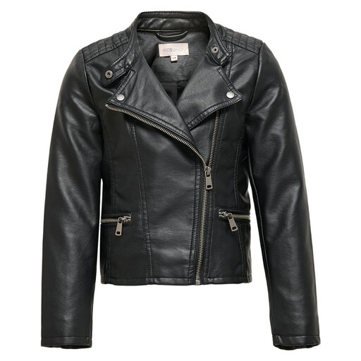Bikerinspirerad Faux Läderjacka