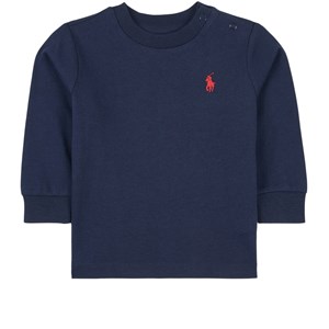 Ralph Lauren Logo Long Sleeve Tee Tröja Marinblå 9 mån