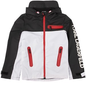 Karl Lagerfeld Kids Colorblock Logo Vindjacka Vit 8 år