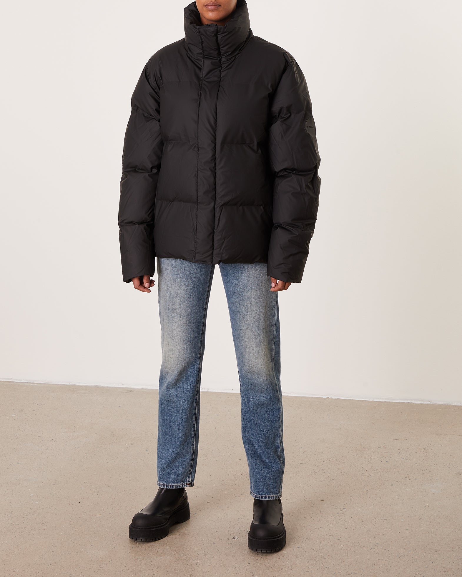 Rains Jacka Boxy Puffer S-M Svart 1215