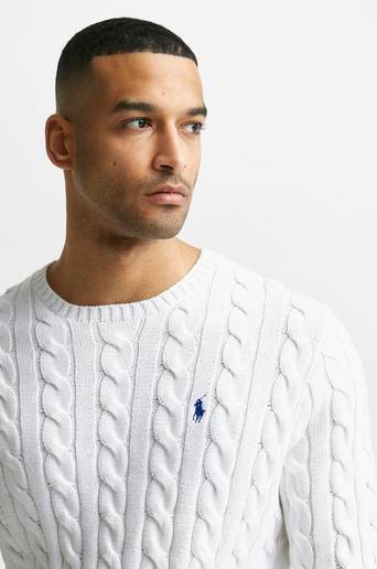 Polo Ralph Lauren Stickad Tröja SSC23 Cable Knit Vit