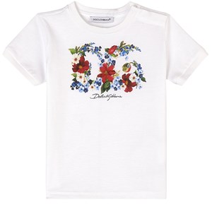 Dolce & Gabbana Floral Logo T-shirt Vit 9-12 mån