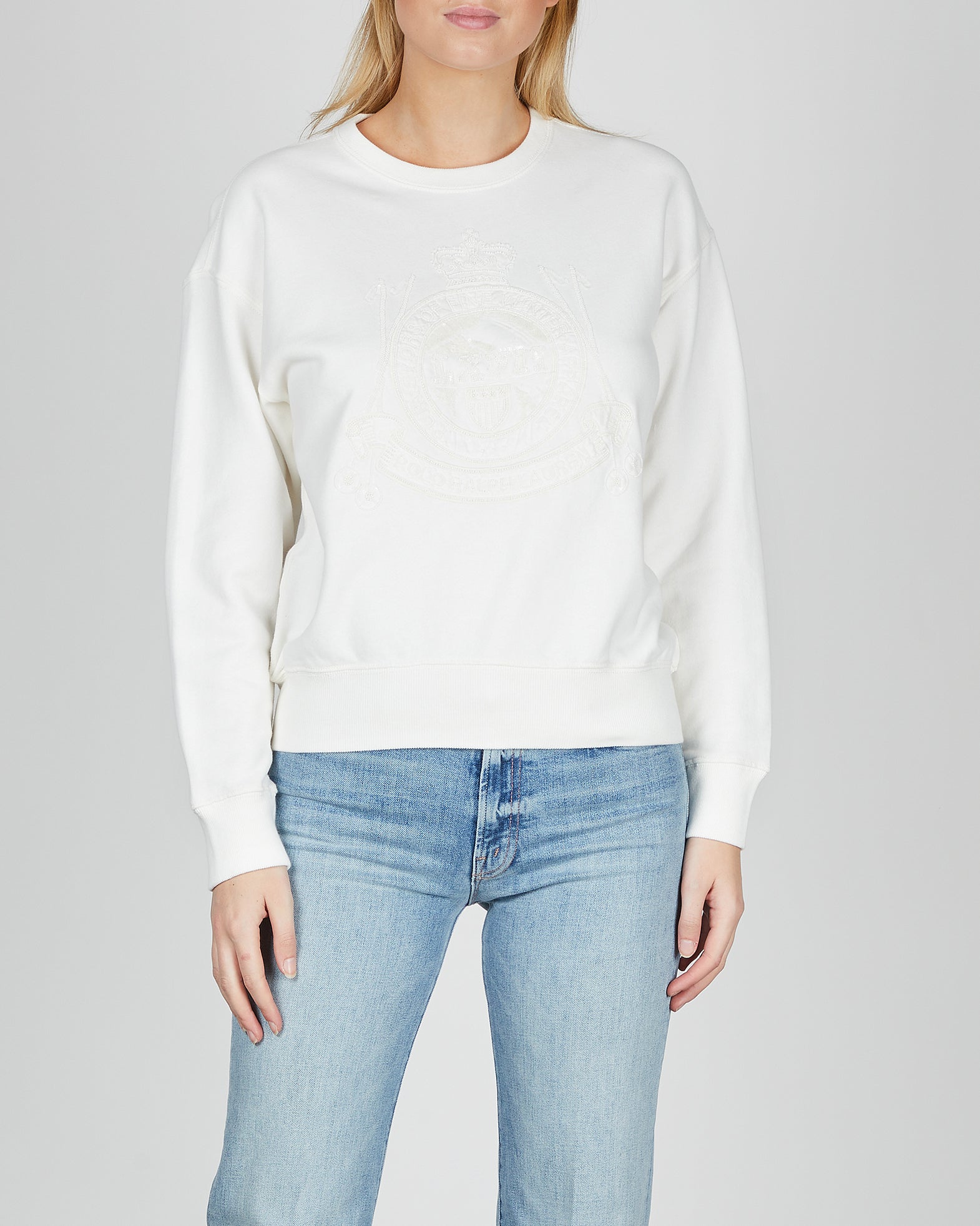 POLO Ralph Lauren Tröja Crest Cn Long Sleeve Knit S Vit 002