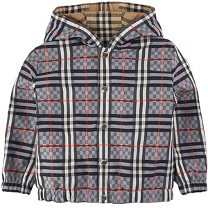 Burberry Vändbar Rutig Jacka Ljusblå 4 år