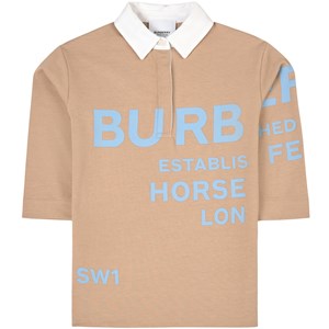 Burberry Jessy Logo Pikétröja Beige 2 år