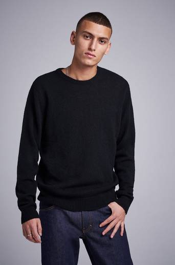 Studio Total Stickad tröja Garret Knitted Wool Crewneck Svart