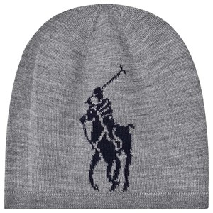 Ralph Lauren Grey Heather Beanie with Big PP 7-16 years