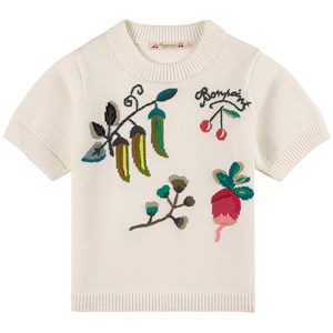 Bonpoint White Graphic Print Sweater 4 år