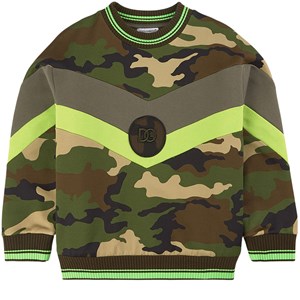 Dolce & Gabbana Camo Print Tröja Grön 4 år