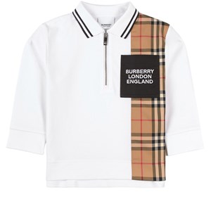 Burberry Matthew Vintage Check Panel Pikétröja Vit 14 år