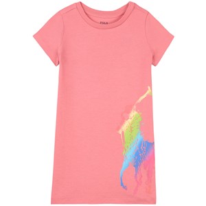 Ralph Lauren Logo Graphic T-shirtklänning Rosa 2 år