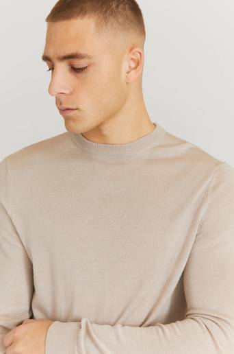 Studio Total Stickad tröja Merino Crew Neck Natur