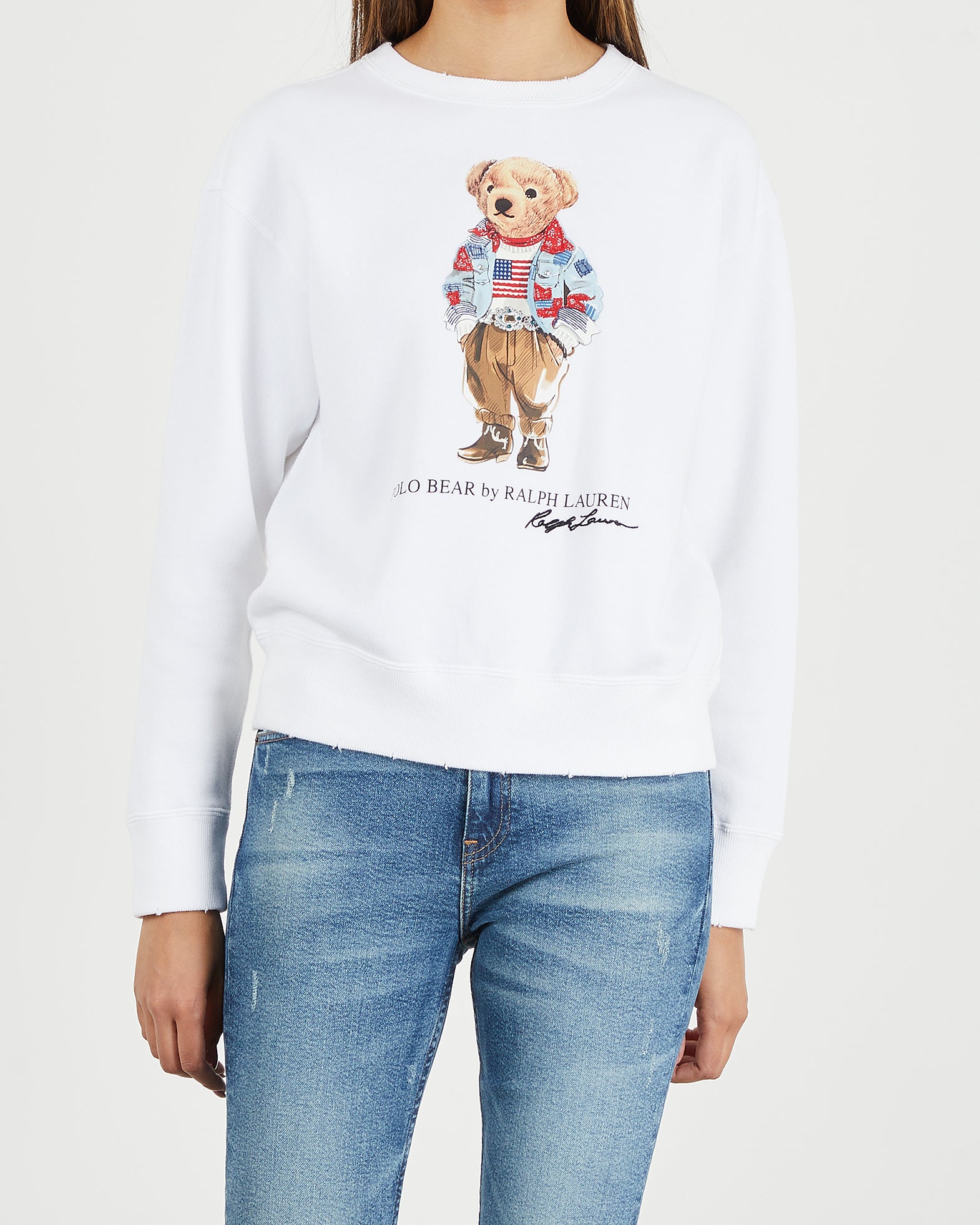 POLO Ralph Lauren Tröja Pw Bear Cn-Long Sleeve XS Vit 001