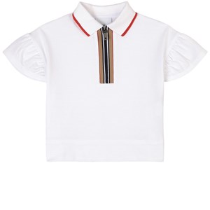Burberry Martina Icon Stripe Pikétröja Vit 8 år
