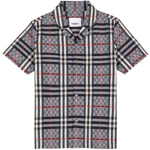 Burberry Chequerboard Stretch Skjorta Ljusblå 6 år