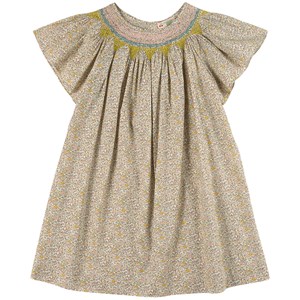 Bonpoint Unbleached Arlene Smocked Dress 4 år