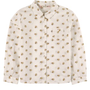 Bonpoint White Print Blouse 4 år