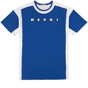 Marni Blue Branded T-Shirt Dress 4 år