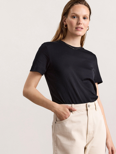 T-shirt i sidenblandning