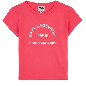 Karl Lagerfeld Kids Logo T-shirt Raspberry Pink 6 år