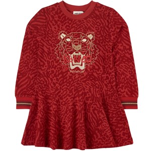 Kenzo Tiger Logo Klänning Röd 4 år