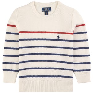 Ralph Lauren Randig Stickad Tröja Gräddvit 2 år