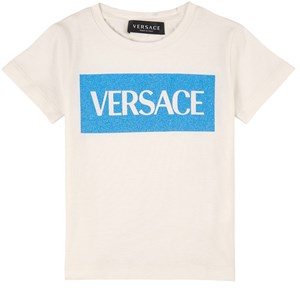 Versace Glitter Logo T-shirt Vit 4 år