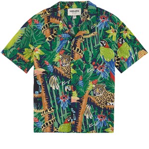 Kenzo Jungle Print Skjorta Grön 8 år