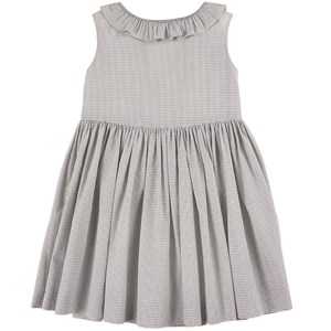 Bonpoint Unbleached Ruffled V Collar Alisson Dress 6 år