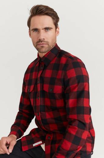 Woolrich Overshirt Alaskan Melton Wool Overshirt Röd