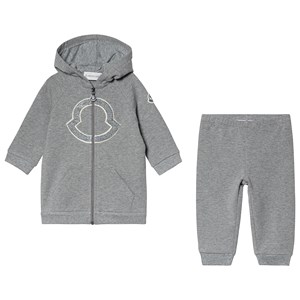 Moncler Zip Huvtröja och Mjukisbyxor Set Grå 6-9 months