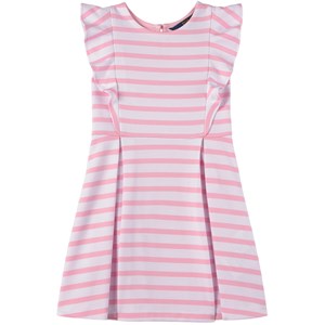 Ralph Lauren Pink and White Stripe Ruffle Dress 2 år
