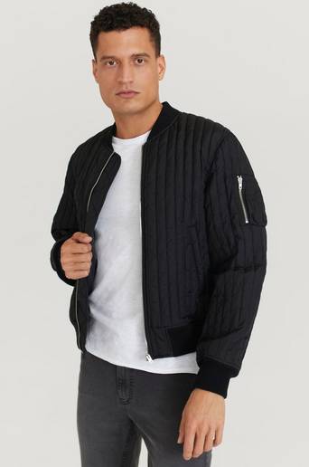 Helmut Lang Jacka Quilted Bomber JKT.F Svart