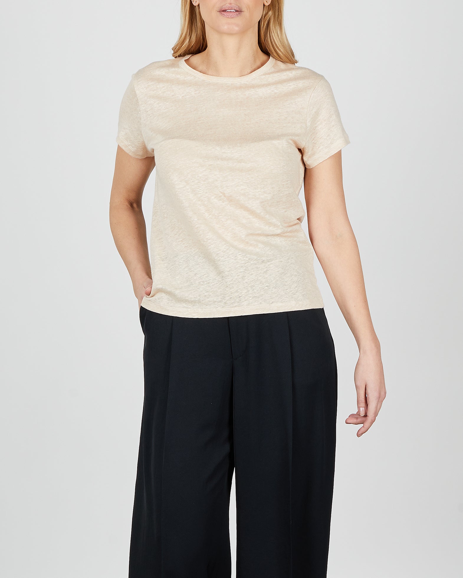 Filippa K Topp Hazel Linen Tee XL Natural 005