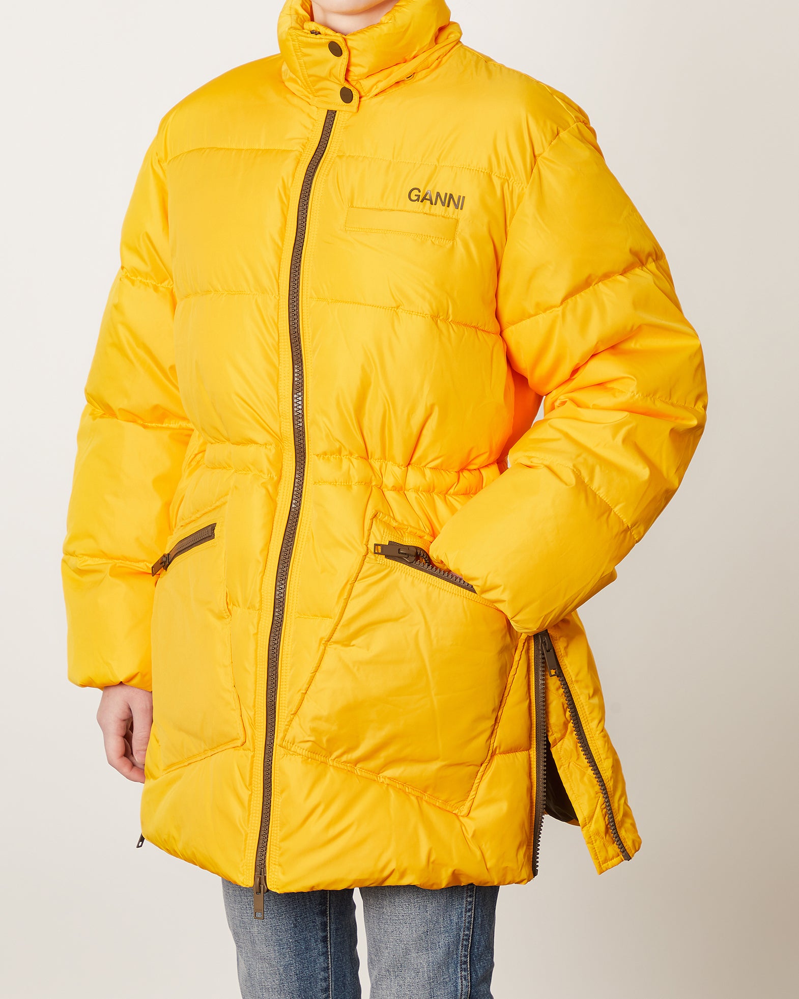 Ganni Jacka Tech Puffer L-XL Gul 508