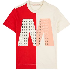 Marni Branded Colorblock T-shirt Gräddvit 12 år