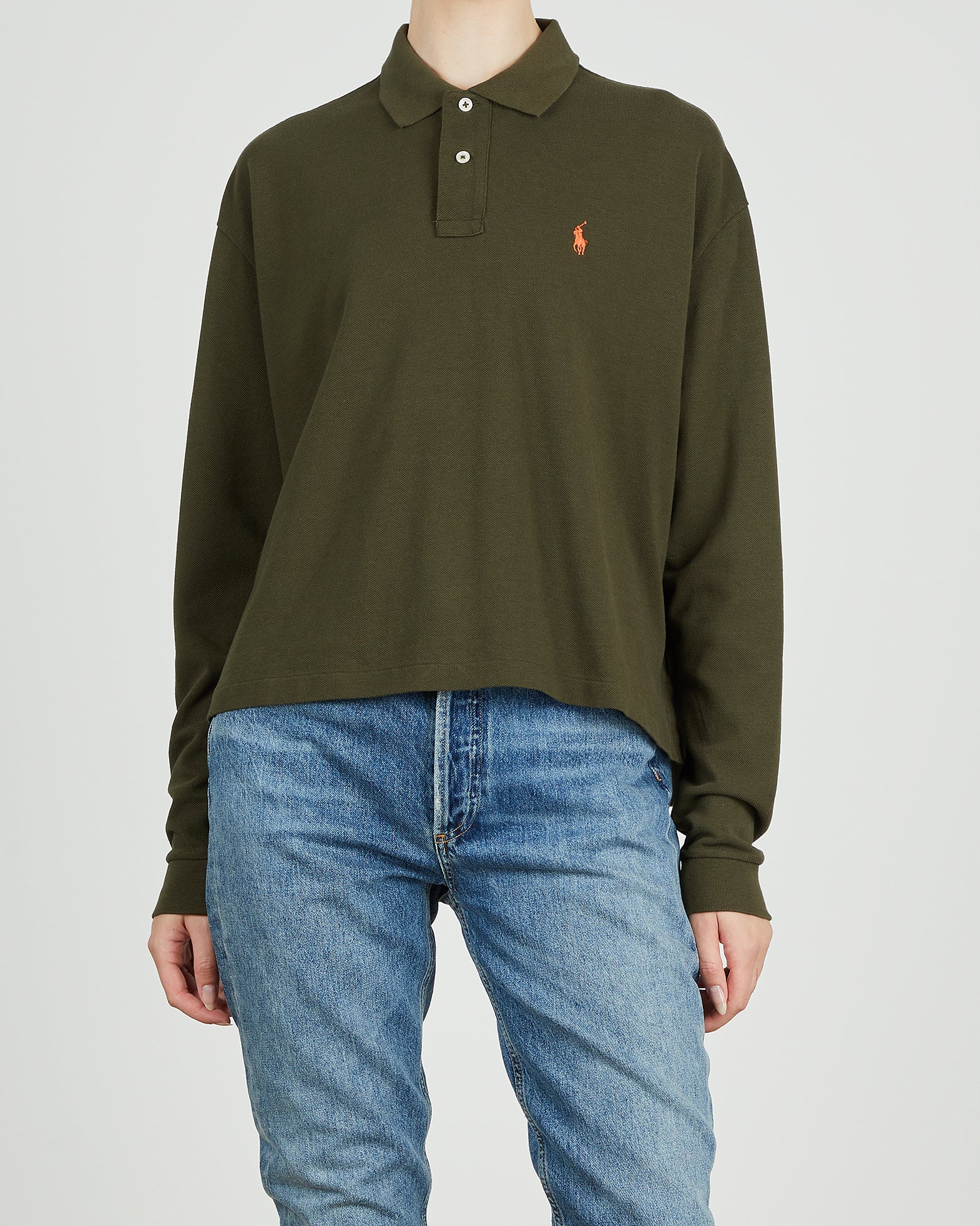 POLO Ralph Lauren Topp LS CRP Polo Shirt XS Grön 001