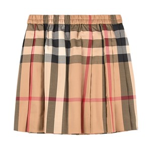 Burberry Hilde Rutig Veckad Kjol Beige 10 år