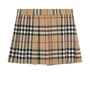 Burberry Vintage Rutig Veckad Kjol Archive Beige 12 months