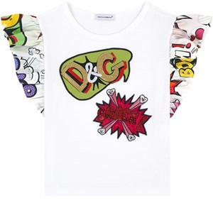 Dolce & Gabbana Mini Me Fancy Patch T-shirt Vit 10 år