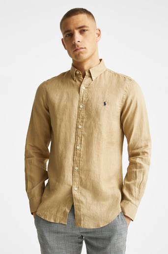 Polo Ralph Lauren Skjorta ZSC19 Slim Fit Linen Shirt Beige