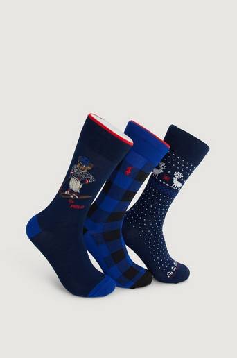 Polo Ralph Lauren 3-Pack Strumpor Giftbox Bears Sock Blå