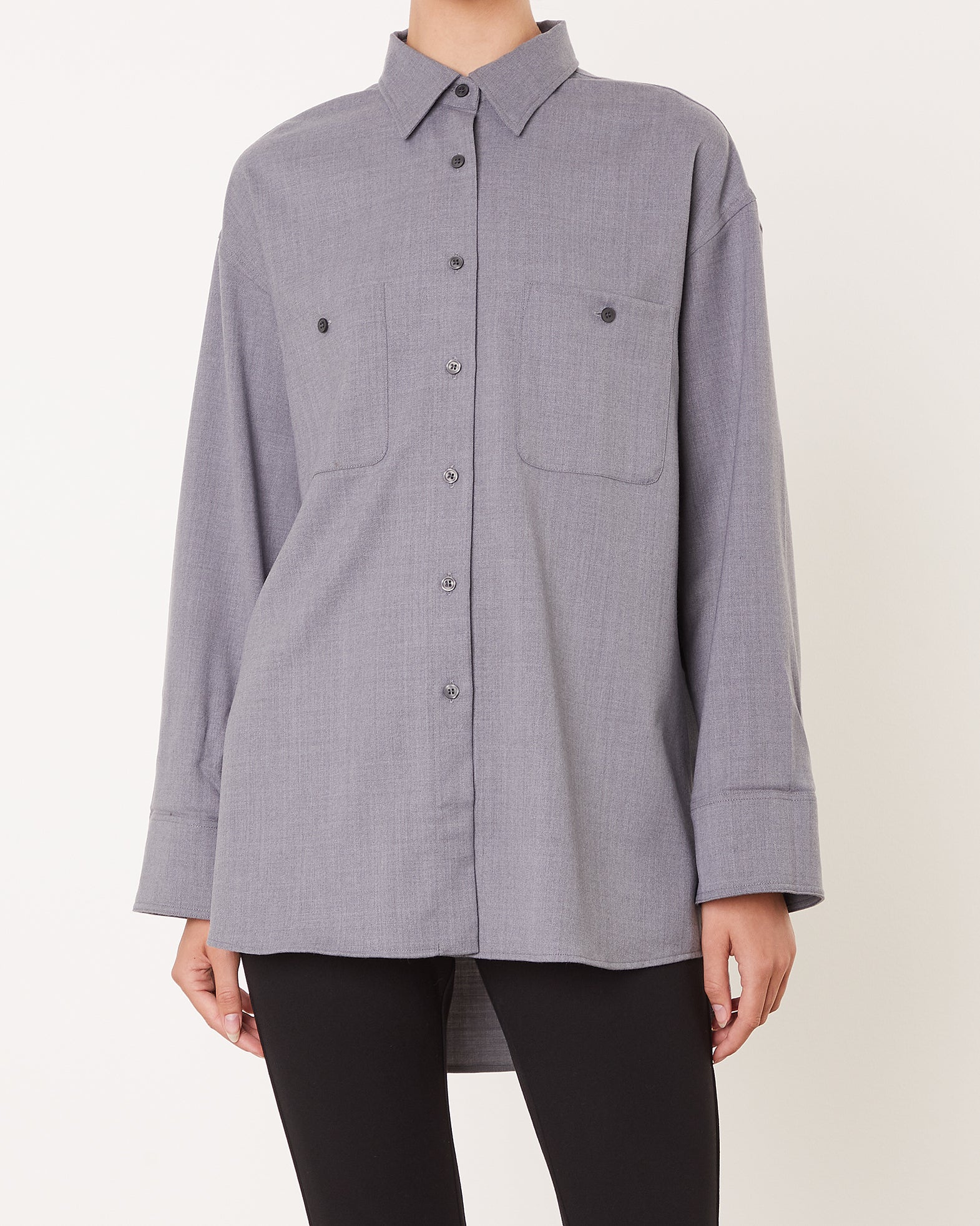 Filippa K Skjorta Sandie Flannel 36 Grå 012